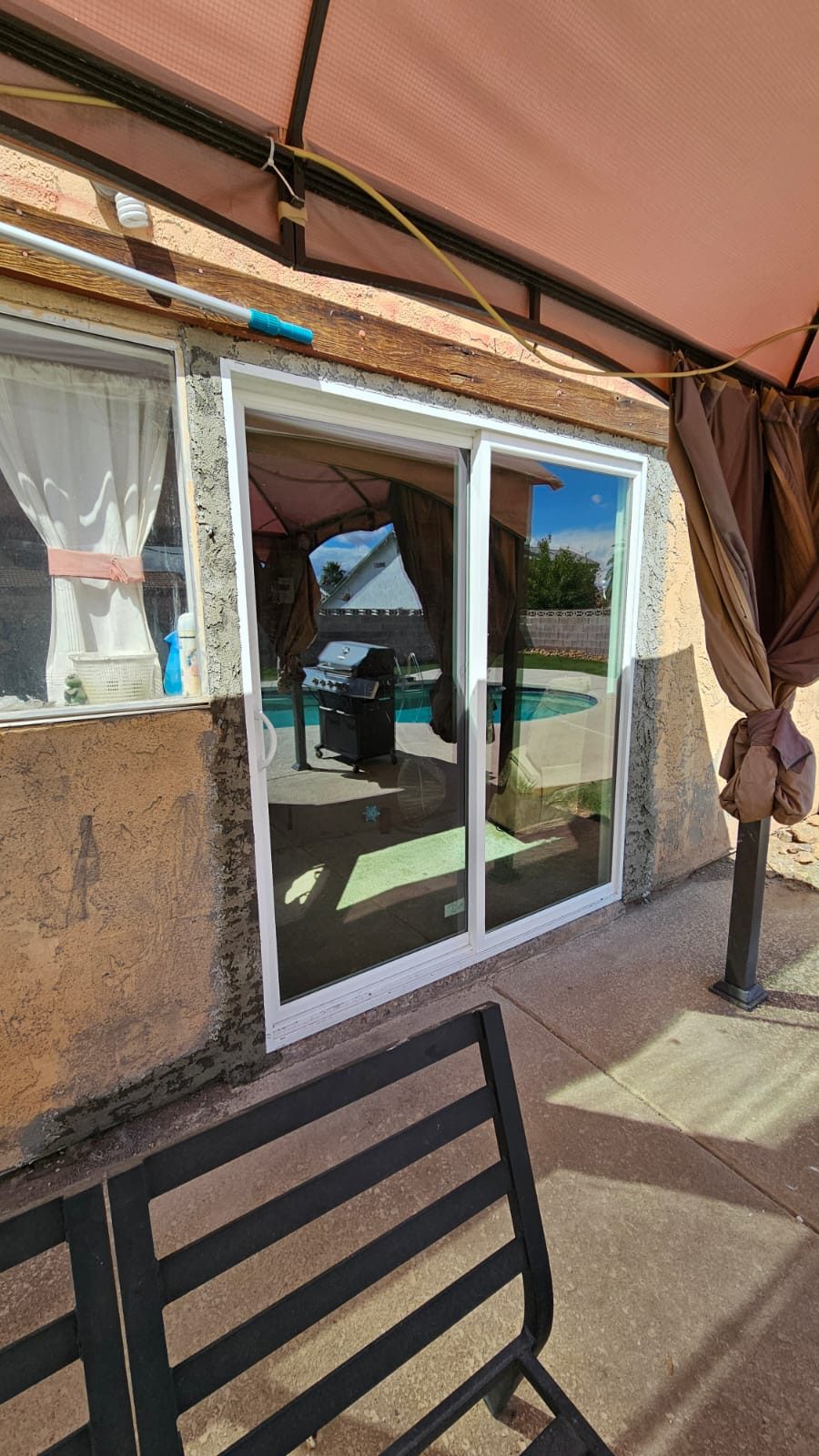 Completed sliding patio door replacement